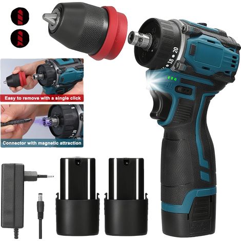 Visseuse Électrique, Moteur Sans Balais, Couple Élevé, Bleu (1/2)