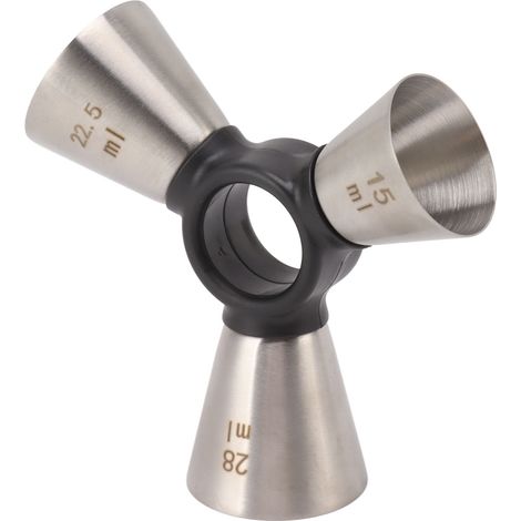 Verre doseur bar 3 embouts en acier inoxydable 304 ergonomique pour mesure vin outils de mélange barman (1/5)