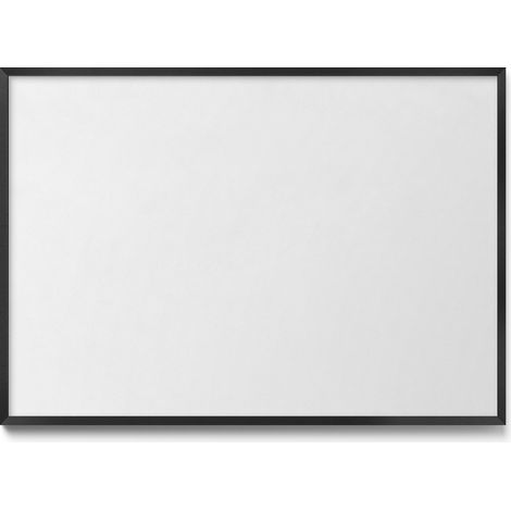 Tableau Magnétique en Métal pour Aimants - Motif Couleur blanche - Minimaliste - Cadre Noir - 100x70 cm - Tableau Métallique Aimanté