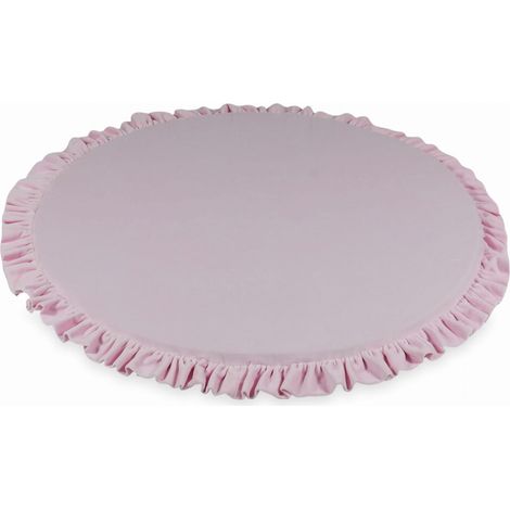 Tappeto da gioco per bambini rotondo 100cm con volant, Velvet Soft Light Pink