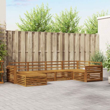vidaXL Outdoor-Sofagarnitur 6 pcs Natur (1/5)