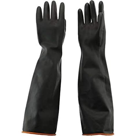 Gants en caoutchouc imperméables de 55 cm, gants de protection, résistants aux produits chimiques, longs gants ménagers en latex résistants aux acides et aux alcalis pour le travail, les tâches ménagè