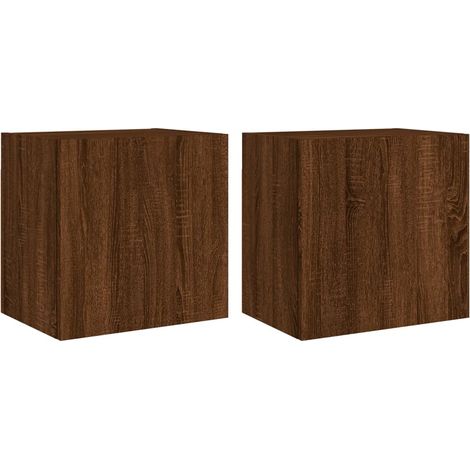 Mueble TV de pared estantería multimedia para televisión buffet de televisión comedor salón dormitorio 2 piezas roble 40,5 x 30 x 40 cm marrón 020028969