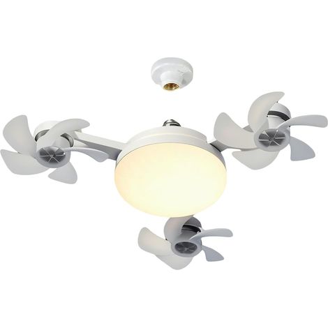 Ventilateur-plafonnier à visser sur douille E27 avec télécommande, intensité variable, 3 températures de couleur et 3 vitesses de ventilation (1/5)