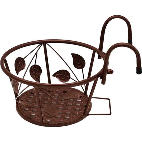 Étagère à fleurs de balcon en fer forgé, support suspendu pour pots de fleurs, étagère à fleurs vertes pour balcon, étagère de rangement d'intérieur (1/5)