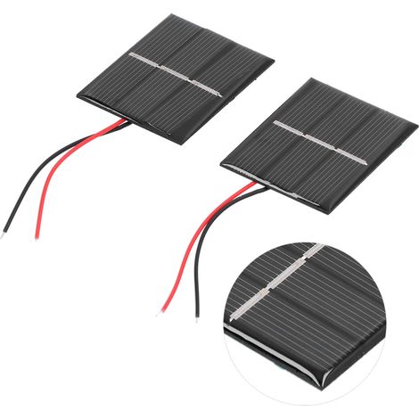 Lot de 2 mini panneaux solaires photovoltaïques polysilicium 43x55mm 0,4W 1,5V à coller pour petits appareils (1/5)