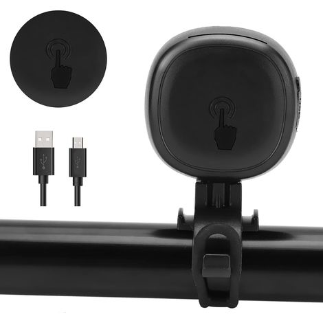 Sonnette Vélo - Táctil - Impermeable IP54 - Para Manillar 22-32 mm - Recargable USB - 90-110 dB - 1 Unidad (1/5)