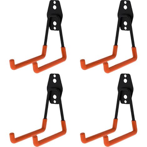 Set mit 4 Metall-Garagenhaken, wandmontierter Fahrradständer (1/5)