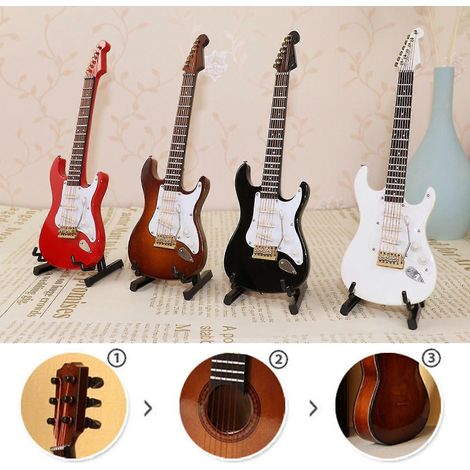 Réplique miniature de guitare ornementale, modèle de guitare classique/électrique, décoration de Noël (1/5)