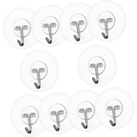 Pieces Transparent Self Adhesive Wall Hooks Heavy Duty