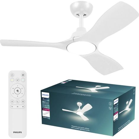 Philips LED Olas Ventilatore da soffitto 30 W con telecomando, Dimmerabile (1/5)