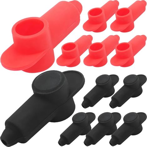 Couvercles de bornes en silicone pour batterie d'alternateur, protecteurs de bornes en silicone pour goujons de batterie d'alternateur et blocs de jonction d'alimentation (12 pièces) (1/5)