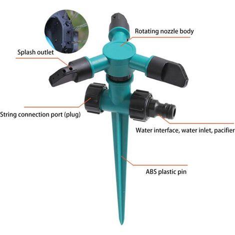 Système d'arrosage haute pression réglable rotatif à 360°, 3 pièces, pour pelouse et jardin, installation facile, design durable (1/5)