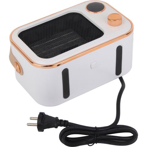 Radiateur électrique portable PTC céramique haute puissance, soufflant mini chauffage d'appoint pour maison et bureau, prise UE 220V, blanc (1/5)
