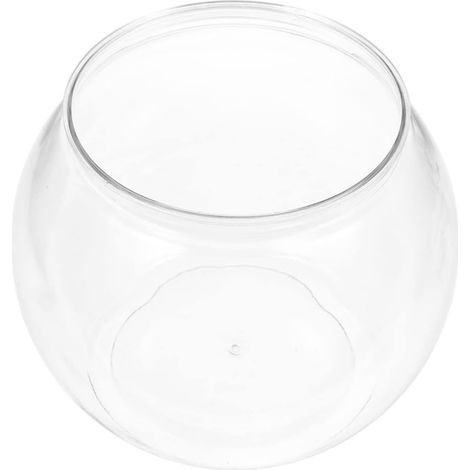 Round Clear Plastic Aquarium Small Fish Tank Home Office Decoration (1/5)