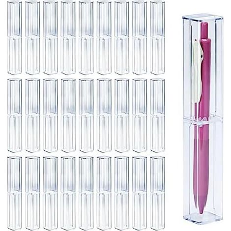 [NUNCA UTILIZADO]Estuche de acrílico transparente de 25 piezas, cajas de almacenamiento de lápices, contenedor de plástico vacío para bolígrafos. (1/5)