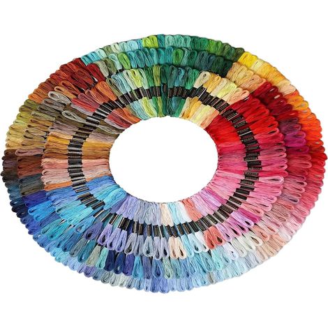 Fil à Broder - Fil à Broder Coton Fils Arc-en-Artistique à Coudre pour Loisirs Créatifs Maison Amitié Broderie Débutants