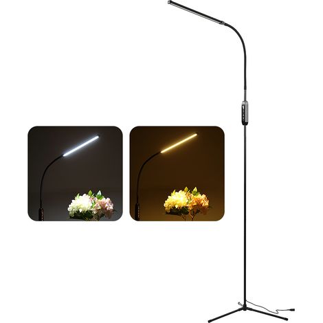 12-W-Stehleuchte, schwarz, moderne LED-Beleuchtung, Fernbedienung, 3-Gabel-Fuß, 110–240 V, EU-Stecker (1/5)