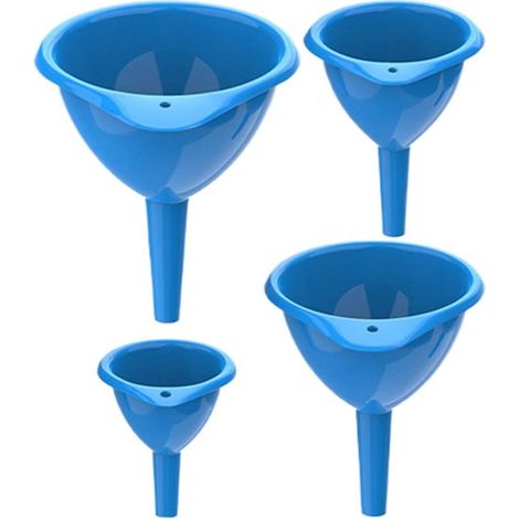 Entonnoir de cuisine, entonnoir à liquide, remplissage de récipients, résistant à la chaleur, lot de 4, bleu (1/5)