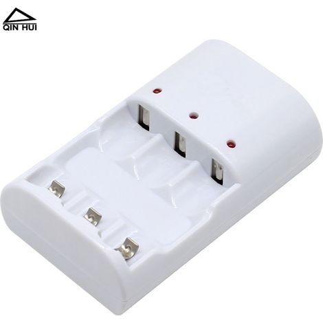 Chargeur de piles AA et AAA, boîtier de charge pour piles de jouets, charge rapide indépendante à 3 emplacements, chargeur universel grande capacité, 5 W. (1/4)