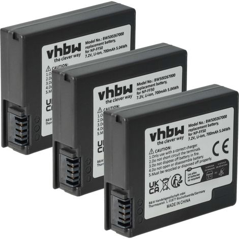 vhbw 3x Akku kompatibel mit Sony DCR-PC107, DCR-PC109, DCR-PC350 Videokamera Camcorder (700 mAh, 7,4 V, Li-Ion) (1/5)