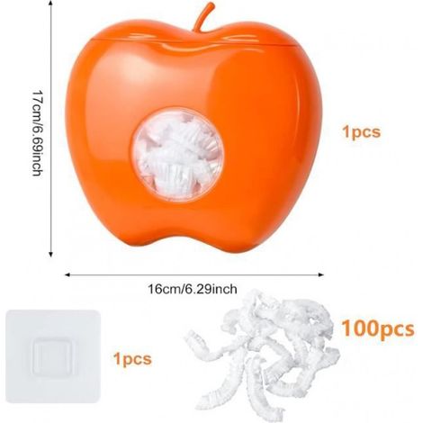 Boîte de Rangement - Film Étirable - 100 Sachets - Couleur Orange - Réutilisable (1/4)
