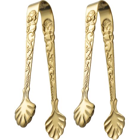 Lot de 2 pinces à apéritif, pince à sucre, pince à glaçons, pince à poignée rose pour le service des aliments, accessoires de fête pour le thé
