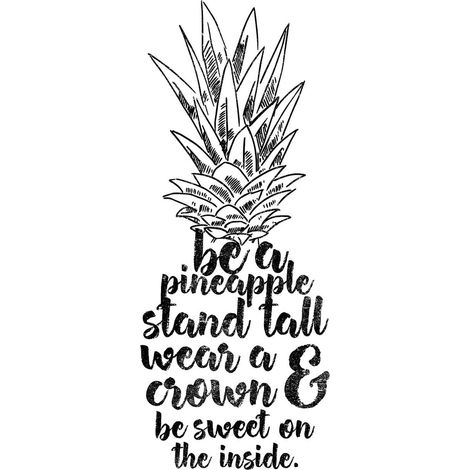 Tableau chambre ado ananas | Tableau fruit noir & blanc avec message citation pour salon | Tableau moderne pour couloir - 0,5 x 0,7 m (1/2)