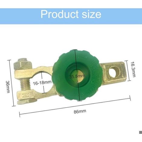 2 Pièces Interrupteur de Déconnexion Universel pour Batterie, Coupe Circuit 12V/24V, pour Pointes d'Électrodes de 15 à 17 mm, pour (1/5)