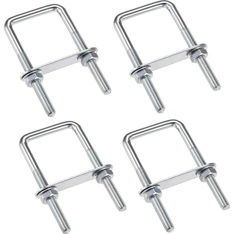4 Pièces Boulons En U Boulons m6 U-Bolt 80 x 50 Mm, Boulon De U En Acier Inoxydable Avec Écrou Plaques Rondelle, Boulons De Serrage Pour Fixation Tuyaus, Pour Diamètres De Tuyaux Inférieurs à 50 Mm (1/4)