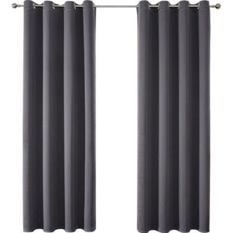 [JAMAIS UTILISÉ] Rideau Occultant Lot de 2, 132 x 160 cm Doux et Esthétiques Rideaux Occultant pour Salon et Chambre Décoration Maison Lavable pour Chambre Salon, Gris Foncé (1/4)