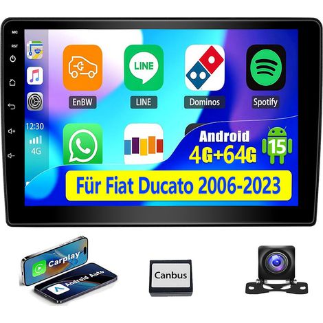 Autoradio Android 15 avec DAB+ pour Fiat Ducato (2006-2023) - GPS, Wi-Fi, Bluetooth, RDS - 4+64G CAM