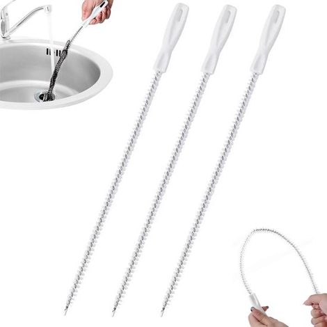 Set per la rimozione dei capelli, 3 pezzi, 60 cm: pulitore per lavello, pulitore per scarico, molla di pulizia, pulitore per scarico, molla di pulizia, pulitore per lavabo, pulitore per scarico (1/5)