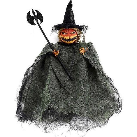 Décorations Halloween - Pendentifs à suspendre squelettes et fantômes - Pour maison hantée et enfants - Accessoires déco - 35x20 cm - Vert (1/5)