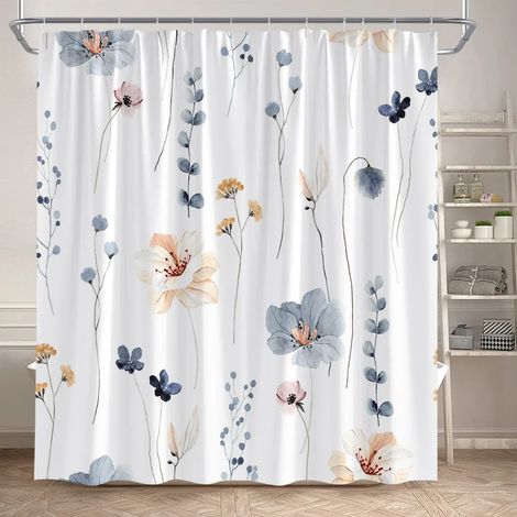 Filiyano-Rideau de douche à motif feuilles d'eucalyptus, feuillage d'automne brun, plantes, aquarelle, rideau de salle de bain moderne en polyester