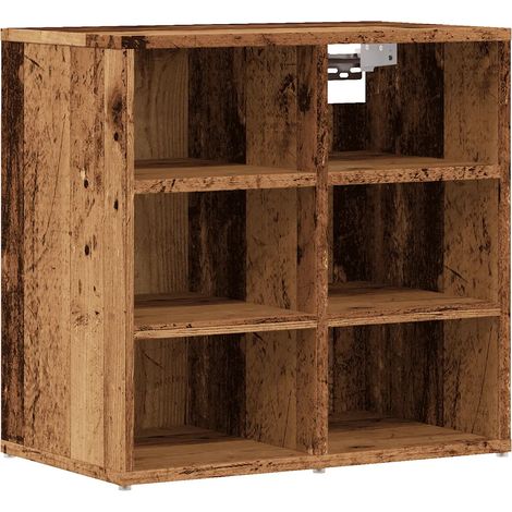 Práctico armario zapatero vintage almacenamiento 52 x 30 x 50 cm madera contrachapada madera vieja 020051012 (1/5)