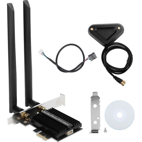 Adaptateur WLAN Wi-Fi 6 PCI-E double bande AX3000 pour ordinateur de bureau avec câble d'extension d'antenne 8 dB (1/5)