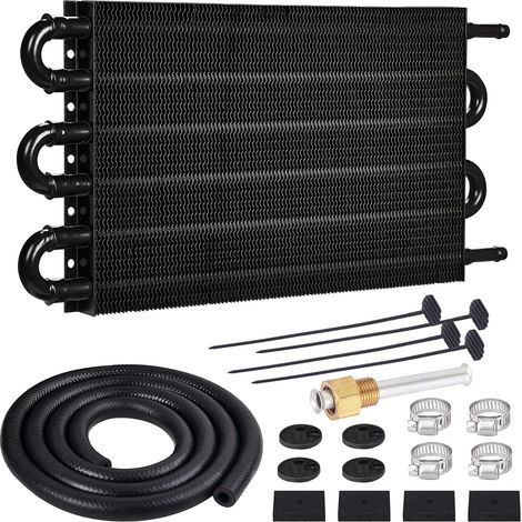 Applicable 5/16" Transmission Oil Cooler, 6 Pass Tube and Fin Cooler Kit Universal Aluminium Black… (1/5)