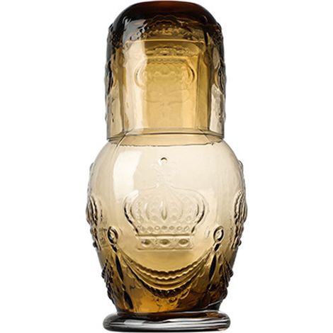 Carafe à eau de chevet de 750ml, couleur ambre, Vintage européen, avec verre à boire de 200ml, pour chambre à coucher et salle à manger (1/5)