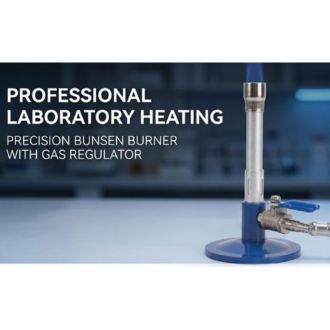 Bec Bunsen avec stabilisateur de flamme et régulateur de gaz à vanne à pointeau filetée pour chauffage de laboratoire (1/5)
