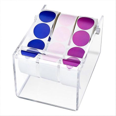 3-Scheiben-Etikettenspender für selbstklebende Etikettenrollen, verstellbarer Acryl-Etikettenhalter, Etikettenspender für Eltern (1/5)
