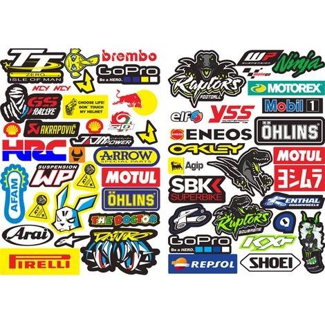 2 Feuilles Autocollant Voiture Moto Humour Casque Stickers Tuning Velo Personnalisé Sport Motocross Convient Aux Motos, Vélos de Course, Bicyclettes, Skateboards et Casques (1/5)