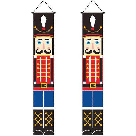 Bannière Casse-Noisette Soldat de Noël, rideau de porte, décoration de Noël pour la maison, cadeaux de Noël et de Nouvel An (1/2)