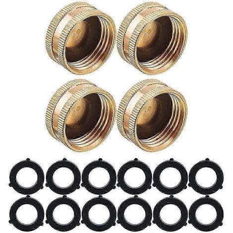 Embout femelle en laiton pour tuyau d'arrosage avec 12 rondelles supplémentaires - Bouchon de robinet durable pour une connexion étanche (1/5)