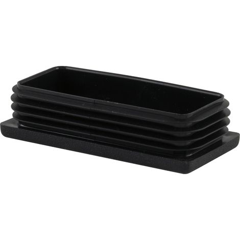 Lamellenstopfen 100x40mm für Vierkantrohr - Rohrstopfen rechteckig ideal zur Rohrabdeckung von Metallrohren und Aluprofilen, Wandstärke 1,5-3,5mm, schwarz