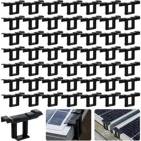 30 Pièces Clips de Drainage pour Panneau Solaire, Panneau Photovoltaïque Clips de Nettoyage, Clips de Vidange D'eau pour Panneau Solaire 30mm (1/5)