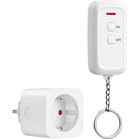 DEWENWILS Mini prise télécommandée ON/OFF + télécommande, blanc 16A/3680W max (1/5)
