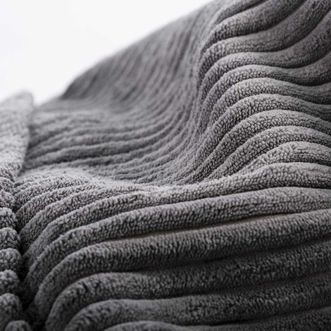 Housse Vide Pouf Poire XL Intérieur Velours Côtelé Gris BiG52 (1/4)