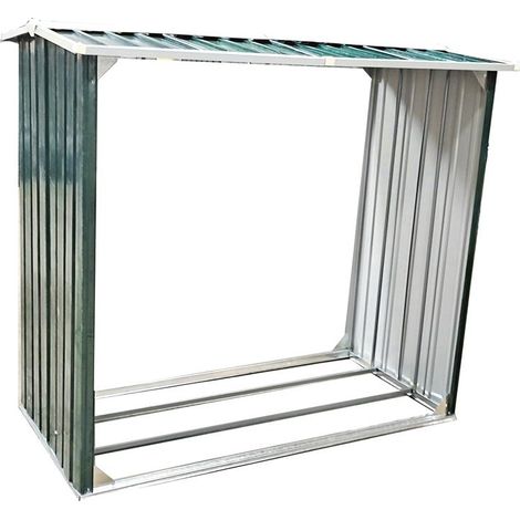 Brennholzunterstand Holzunterstand 172 cm Länge Brennholz Regal Lager Holzlager Grün