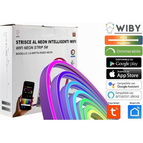Trade Shop - Intelligent Rgb Flex Neon Led Strip 5metros 36w Wifi App Ls-wifitd-rgbic-neon - (1/5)